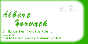 albert horvath business card